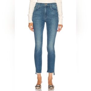 MOTHER High Rise Skinny Jeans Size 26 The Stunner Two Step Fray Runaway Train